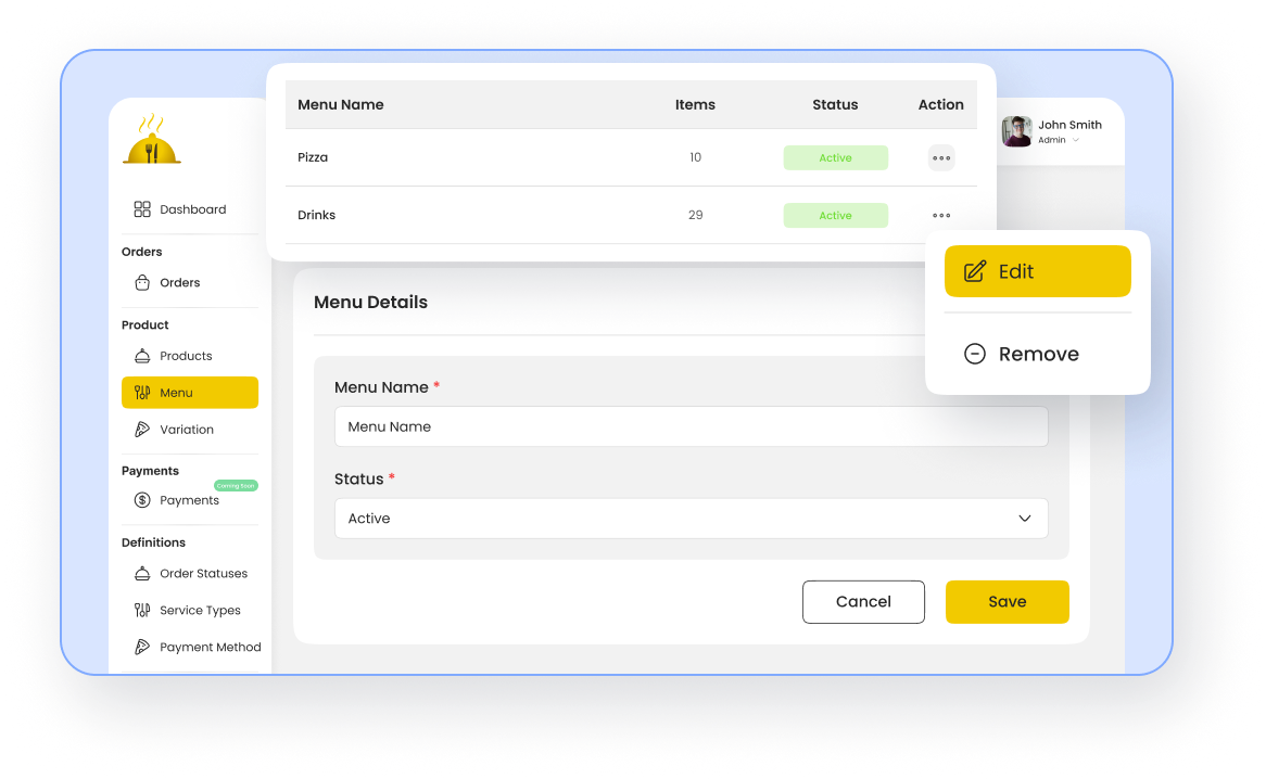 Step 1: We Set Up Your Menu - Online Order Management System